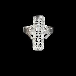 Vintage Artisan made diamond cut sterling silver ring Various Sizes